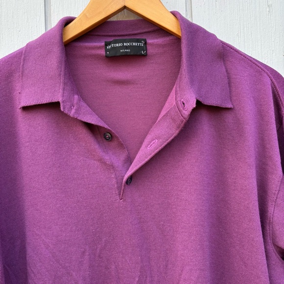 VITTORIO ROCCHETTI—Milano—Purple Polo Pullover—Men’s M—75% Wool—Made in USA—VG+ - Picture 3 of 13
